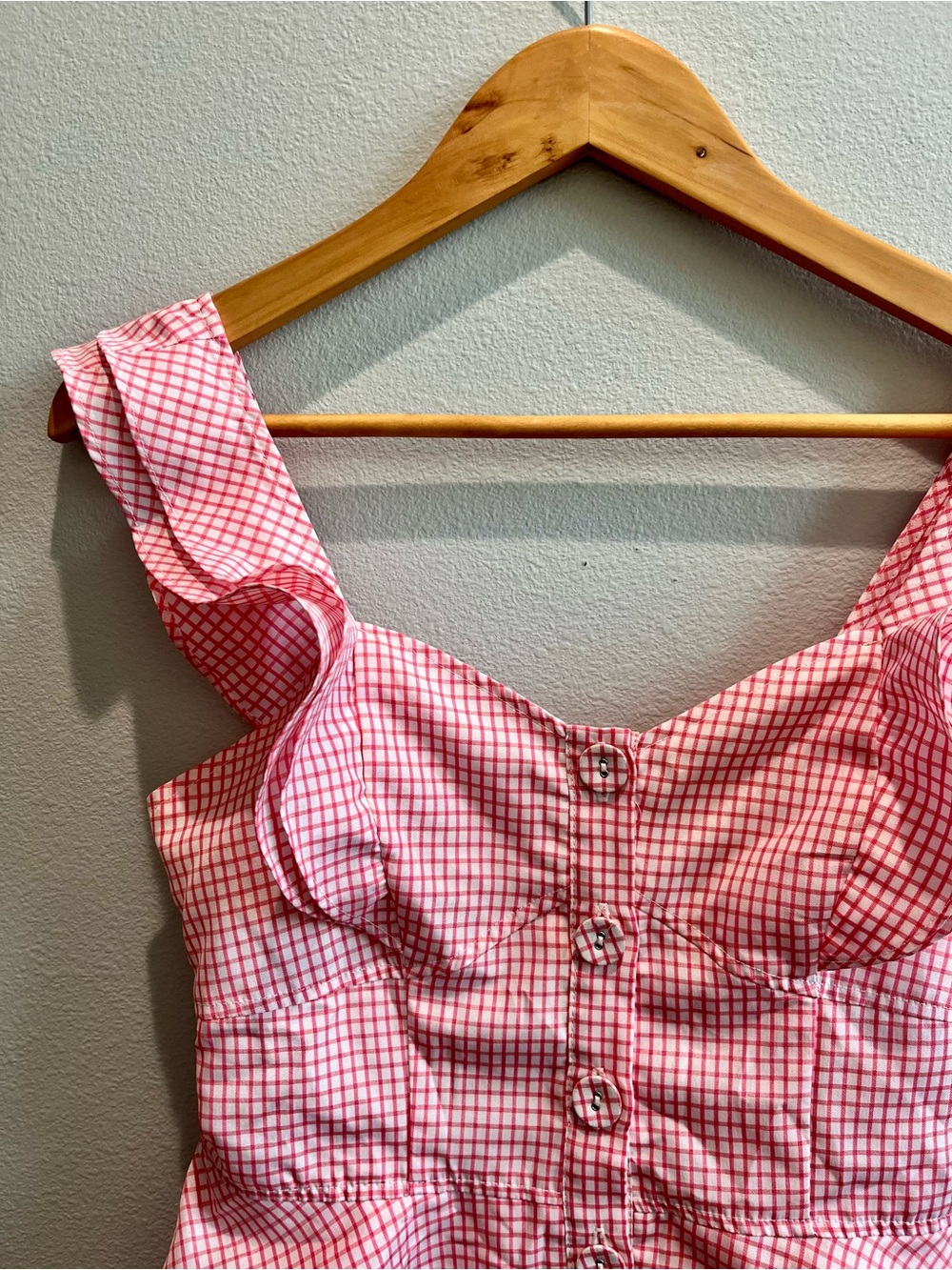 Gianni Bini Pink Gingham Mini Dress